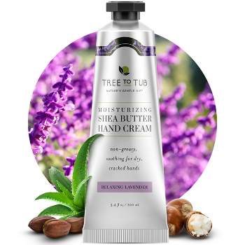 Tree To Tub, Shea Butter Moisturizing Hand Cream Lotion, Non-Greasy, Hydrating for Dry, Cracked Hands, Lavender, 3.4 fl oz (100 ml)