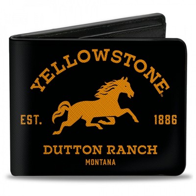 Mens Yellowstone Dutton Ranch Vegan Leather Bi-Fold Wallet