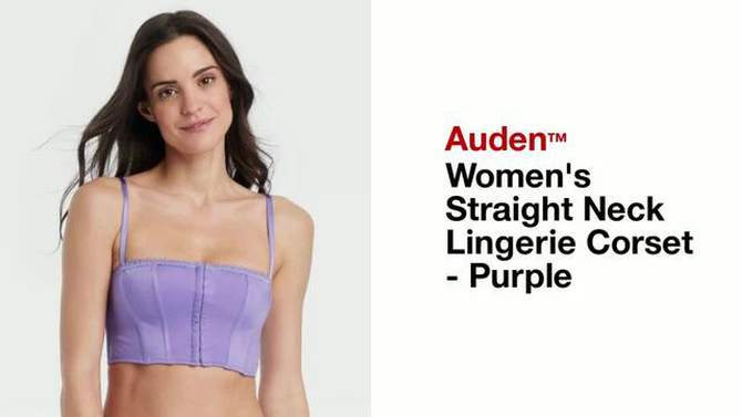 Women's Straight Neck Lingerie Corset - Auden™ Purple, 2 of 6, play video