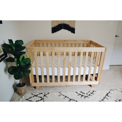 Natural Wood 3-in-1 Convertible Crib with Adjustable Mattress Base