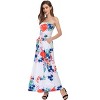 Women Strapless Maxi Boho Vintage Summer Beach Floral Print Hawaiian Party Long Dress - 2 of 4