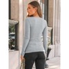 Women's Long Sleeve Knit Shirts Tops Soft Crewneck Blouse Stretch Fitted Fall Business Casual Y2K Outfits - 4 of 4