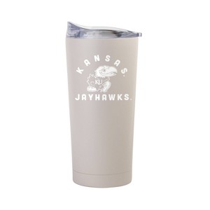 NCAA Kansas Jayhawks Sand Powder Coat Tumbler - 20oz: Insulated Stainless Steel Drinkware - 1 of 2