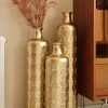 Floor Metal Vases Decorated White Metal vases Set of 3 gorgeous home decoration large glazed metal vases - 4 of 4