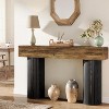 Tribesigns 63"Fluted Console Table, Farmhouse Entryway Table with Fluted Legs, Wood Entry Table for Hallway, Living Room, Black and Brown - 4 of 4