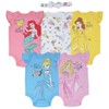 Disney Princess Ariel Belle Cinderella Rapunzel Tiana Snow White Aurora Baby Girls 5 Pack Bodysuits Newborn to Infant - 2 of 4