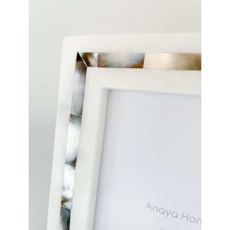 Grey Mother of Pearl White Marble Picture Frame - Anaya, 4 of 8