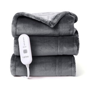 Heated Blanket Electric Throw King Size with Dual Control, Reversible Flannel Heating Blankets, Soft Heated Throws 100"× 90" - 1 of 4