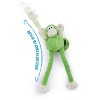 goDog Crazy Tugs Monkeys  Squeaky Plush Dog Toy, Chew Guard Technology, Green, Large - 3 of 4