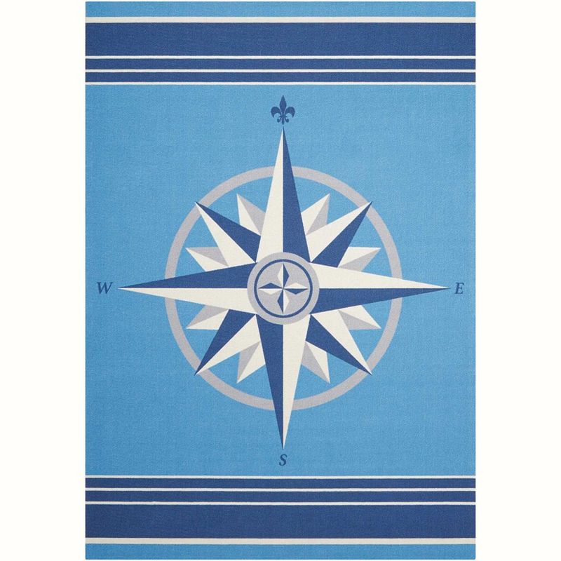 Waverly Sun & Shade "Sailing" Blue Indoor/Outdoor Area Rug by Nourison, 1 of 7