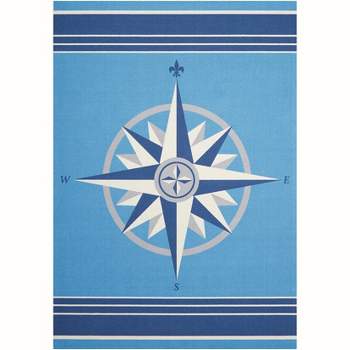 Waverly Sun & Shade "Sailing" Blue Indoor/Outdoor Area Rug by Nourison