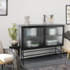 NicBex Sideboard Cabinet with 2 Glass Doors Modern Console Table with Adjustable Shelves and Feet Anti-Tip for Kitchen,Living Room - 2 of 4