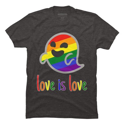 Adult Design By Humans Happy Ghost Love is Love Pride By T-Shirt