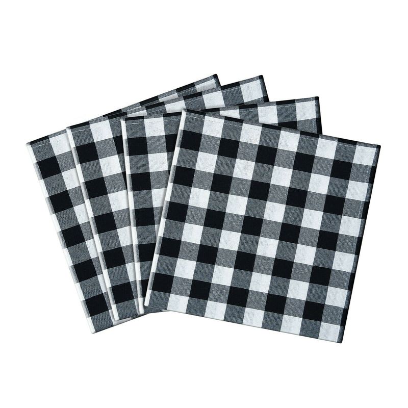 Kate Aurora Country Living 4 Pack Gingham Plaid Checkered Country Farmhouse Napkins, 1 of 3