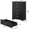 5 Drawer Tall Wood Dresser for Bedroom, Wooden Chest of Drawers with Gold Handles for Closet - 3 of 4