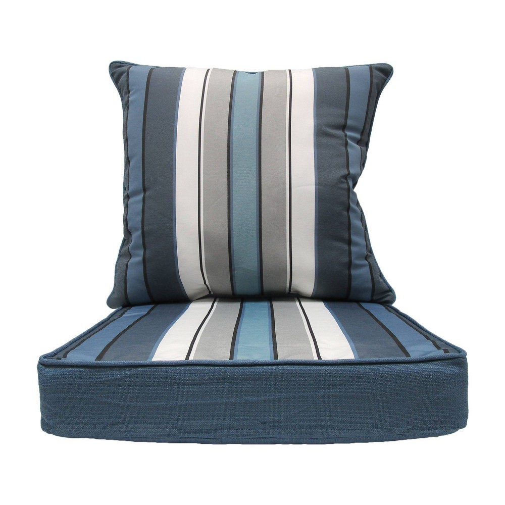 Photos - Pillow Home Fashions International 2pc Sundeck Stripe Deep Seat Outdoor Cushion S