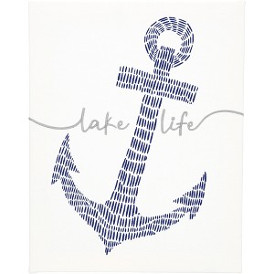 Pavilion Gift Company - Lake Life - 12" x 15" Embroidered Plaque - Wall Sign Panels - 1 of 4