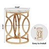 Syemin End Tables Round End Table with Faux Marble Top, Modern Accent Side Table, Nightstand for Living Room, Brown, 19.68"*19.68"*25.59" - 3 of 4