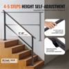 VEVOR Handrails for Outdoor Steps, 4-5 Step Stair Hand Rail Kit, Transitional Carbon Steel Railings with Installation Kit,Black - 4 of 4