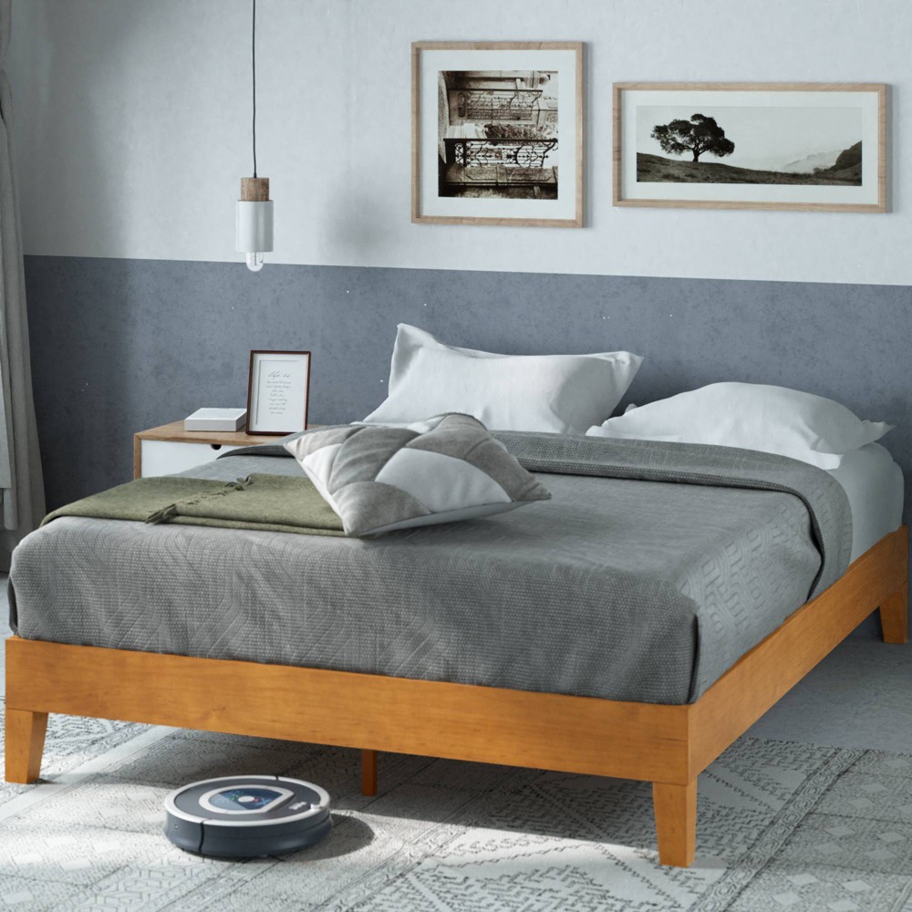 Photos - Bed Frame Zinus Twin 12" Alexis Deluxe Wood Platform Bed Rustic Pine  