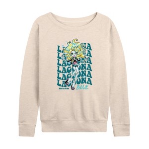 Women's - Monster High - Lagoona Blue Lightweight French Terry Wide Neck Long Sleeve Shirt - 1 of 4