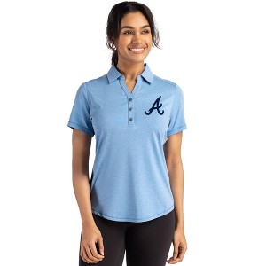 Atlanta Braves Cutter & Buck Forge Eco Stretch Recycled Womens Short Sleeve Polo - 1 of 1