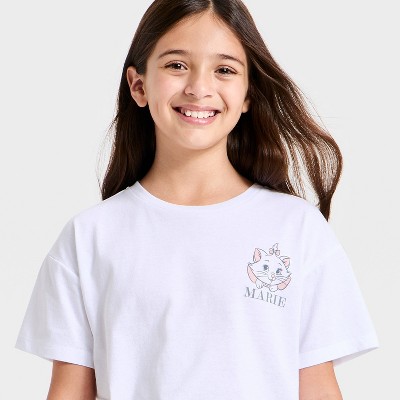 Детские футболки Disney Girls' Aristocats Marie Paris Oversized Front and Back Short Sleeve Graphic T-Shirt - White XS — фото 2