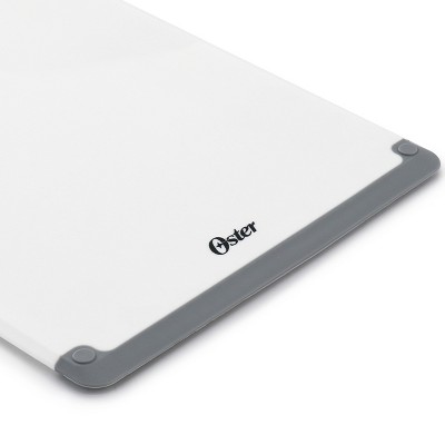 White Rectangular Plastic Cutting Board Set with Non-Slip Feet, 2 Pieces