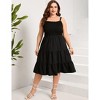 Clearlove Plus Size Summer Dresses Women’s Sleeveless Square Neck Smocked Flowy Ruffle A Line Maxi Dress - 2 of 4