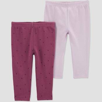 Girls Soft Stripe Leggings  Medium Pink - City Threads USA
