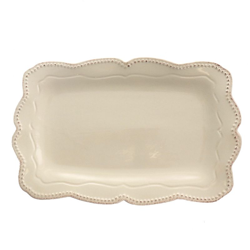 Gibson 14 Inch Stoneware Rectangle Platter in Sand, 2 of 5