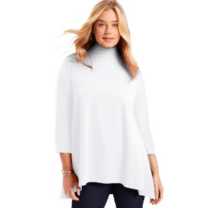 June + Vie by Roaman's Women's Plus Size One+Only Mock-Neck Tunic - 1 of 4