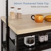 Kitchen Island Table Bakers Rack with Power Outlet, 3-Tier Storage Microwave Stand Oven Shelf, Coffee Bar Table Kitchen Storage Shelf for Dining Room - 4 of 4