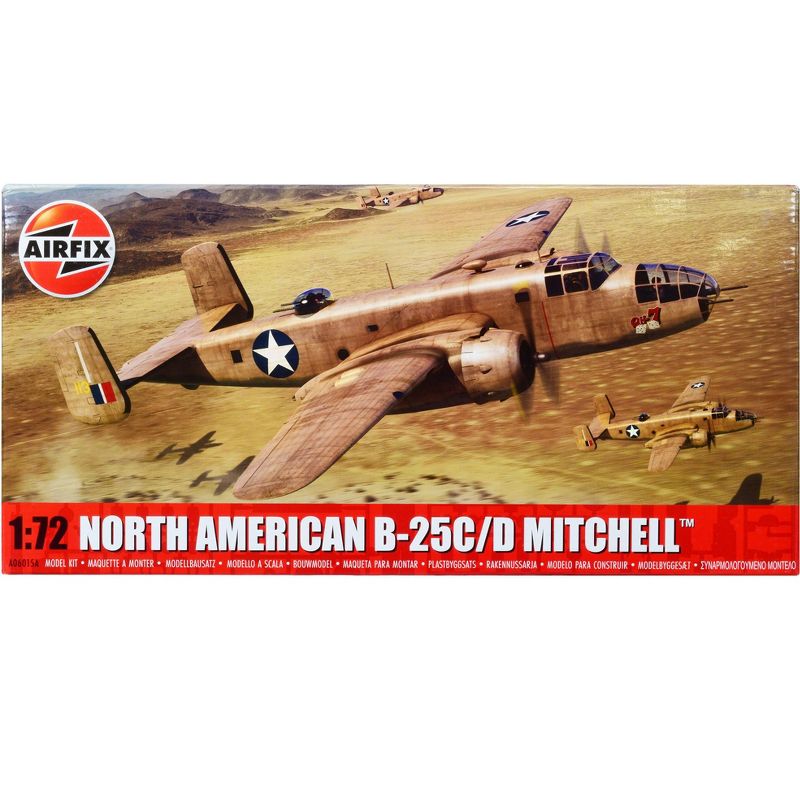 Level 3 Model Kit North American B-25C/D Mitchell Bomber Aircraft with 2 Scheme Options 1/72 Plastic Model Kit by Airfix, 1 of 4