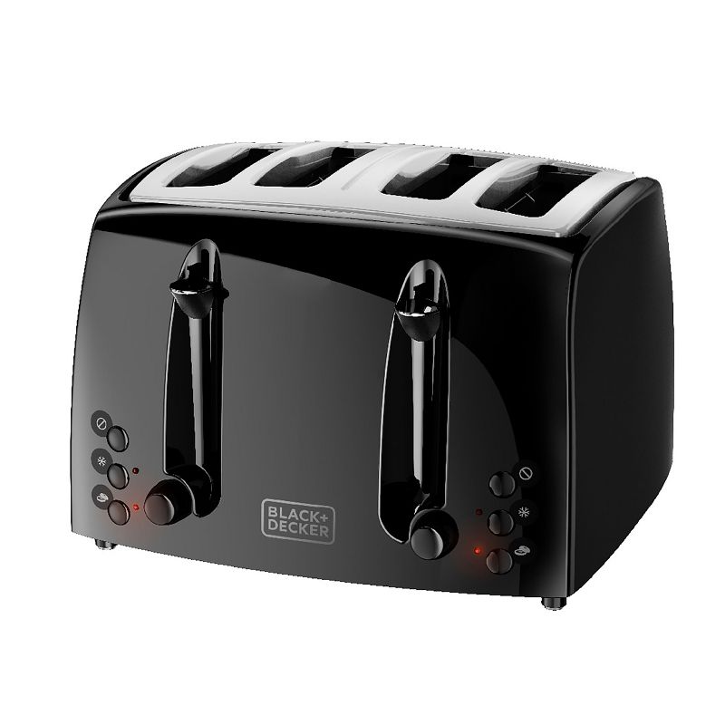 Black and Decker 4-Slice Toaster with Extra Wide Slots in Black, 1 of 4