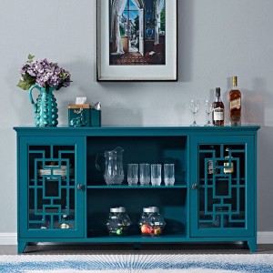 60” Sideboard Buffet Cabinet Console Table With 2 Doors Adjustable Shelves Cupboard Storage Cabinet For Kitchen Dining Room Living Room - 1 of 4