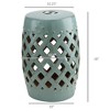 NicBex Ceramic Garden Stool Side Table,Round Outdoor End Table with Woven Lattice/Double Coin Knot Design,Outdoor Table with Glazed Strong Materials - 2 of 4
