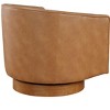 NicBex Faux Leather Swivel Accent Chair,Upholstered Swivel Living Room Chairs with Curved Backrest and Wood Base,Club Chair for Living Room - 4 of 4
