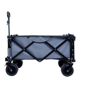 FURNIinspire Wheelbarrows And Lawn Carts Garden Cart Yard Cart, Collapsible Folding Wagon, Beach Wagon For Camping, Gray, 46.85"*22.05"*41.34" - 1 of 4
