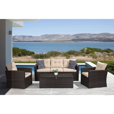 4pc Wicker Outdoor Conversation Set - EDYO LIVING
