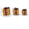 Holiday Living 3-Piece Freestanding LED Rattan Giftboxes Set 11", 9.5", 7.5" - 3 of 4