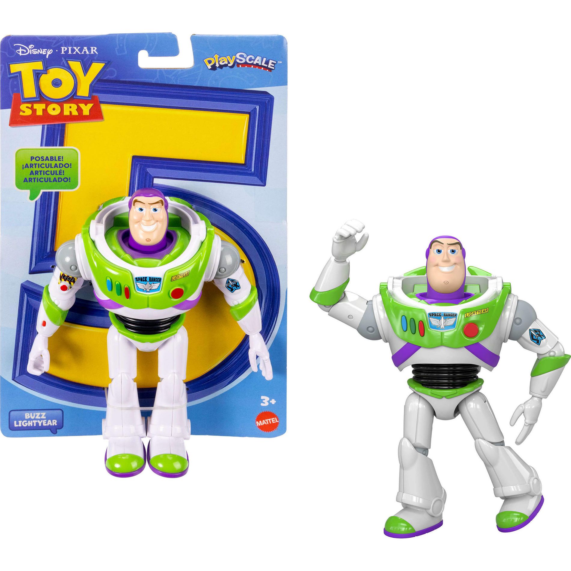 Disney and Pixar Toy Story Buzz Lightyear Action Figure 7" Tall, 10 Posable Joints, Playscale