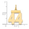 Black Bow Jewelry 14k Yellow Gold, Athletic Collection, Small Polished Number 44 Pendant - 2 of 3