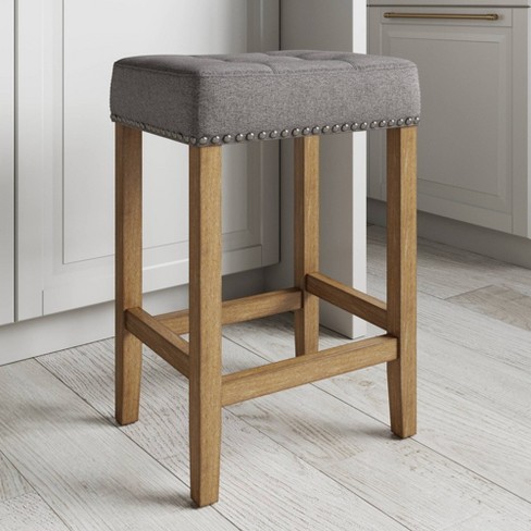 Upholstered backless deals bar stools