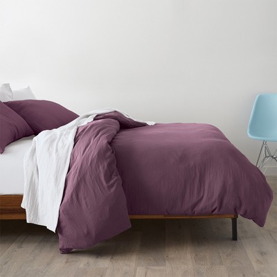 Eggplant Microfiber Full/Queen Duvet Cover Set
