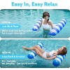 Jasonwell 2-Pack Hammock Pool Floats for Adults - 4-in-1 Multi-Purpose Inflatable Lounge Floats, PVC, Blue & Retrogreen, 48" x 31.5" - 3 of 4