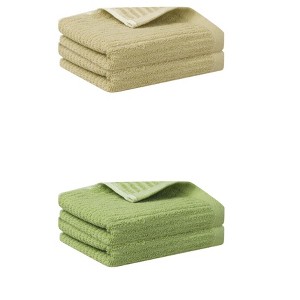 Unique Bargains Striped Pattern Highly Absorbent Quick-Drying Hand Towel for Bathroom Travel 4 Pcs - 1 of 4