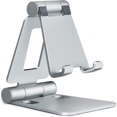 Attop Dual Folding Cell Phone Stand, Fully Adjustable Foldable Desktop Phone Holder Cradle Dock Compatible with Phone, Nintendo Switch, All Phones