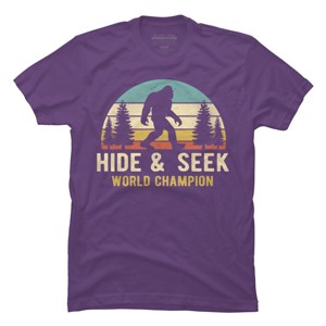 Men's Design By Humans Bigfoot - Hide And Seek World Champion By clickbong T-Shirt - 1 of 2