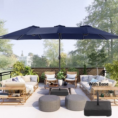 Sonkuki 15×9FT Patio Market Umbrella with Extra Large Base and Sand Bags